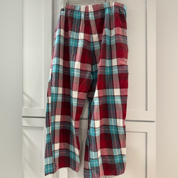 Life Is Good Women’s XXL Plaid Lightweight Flannel Sleep Pants Maroon Teal White - Picture 2 of 5